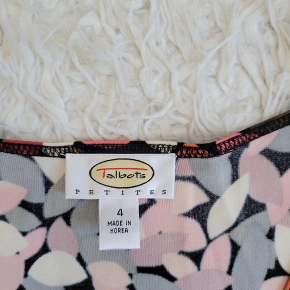Talbots Long Sleeve Faux Wrap Midi Dress Sz 4P - Picture 3 of 9